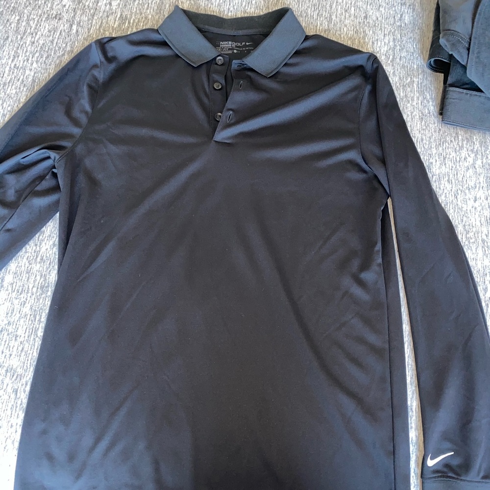 Black Long Sleeve Nike Golf Shirt